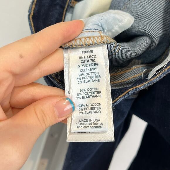 FRAME Size 28 Le Skinny de Jeanne Ankle Jeans Queens Way Dark Wash Zip Fly Blue - Picture 7 of 8